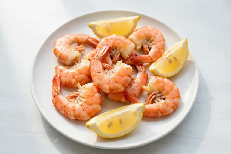 Cooked shrimp with lemon