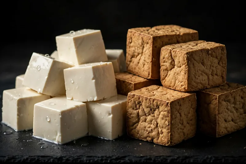 Fresh tofu blocks
